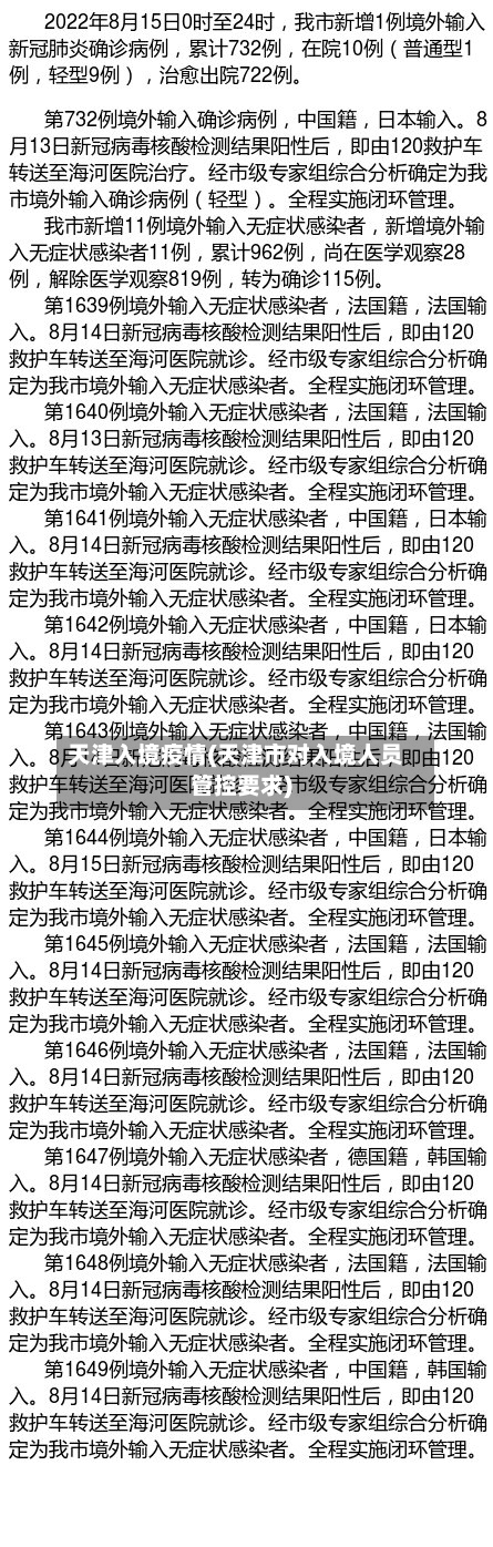 天津入境疫情(天津市对入境人员管控要求)-第3张图片