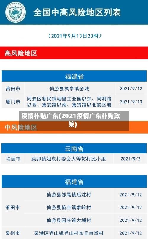 疫情补贴广东(2021疫情广东补贴政策)