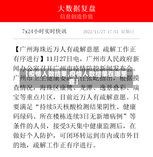 【疫情人数结果,疫情人数结果在哪里查】