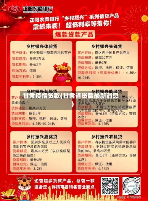 甘肃疫情贷款(甘肃省贷款最新消息)-第2张图片