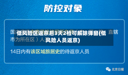 低风险区返京后3天2检可解除弹窗(低风险人员返京)