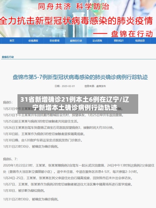 31省新增确诊21例本土6例在辽宁/辽宁新增本土确诊病例行动轨迹