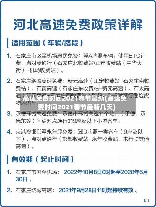 高速免费时间2021春节最新(高速免费时间2021春节最新几天)